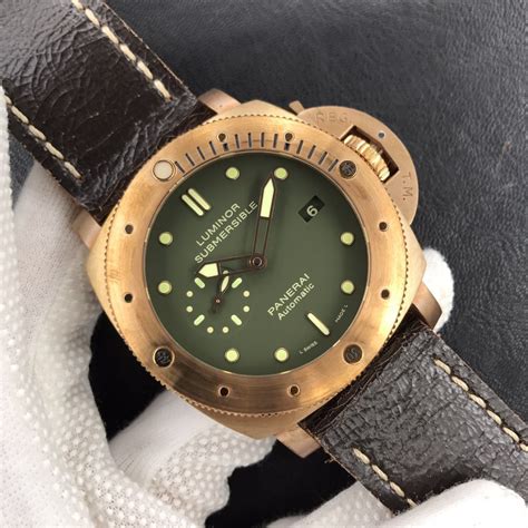 bronzo panerai replica|panerai submersible bronzo green dial.